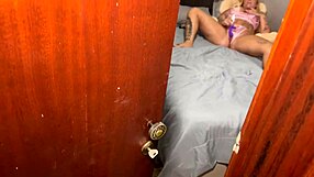 Beautiful Latina Blonde Teen Stepdaughter Changes Clothes Naked And Calls For Entry