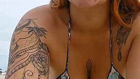 Flashing Panties at Beach for Attention