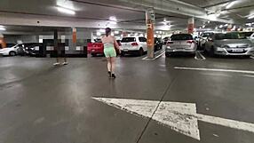 Trashy tattooed Kiwi slut exposes pussy at mall and public street