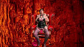 granny peggy sues dominates with strapon in wild cougar ride.