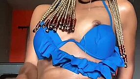 hey temi, why so horny for dick using that dildo on your tight african pussy?