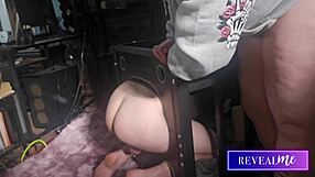 Curvy babe dominates boyfriend with dildo and vibrator in femdom