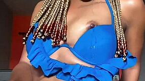 hey temi, why so horny for dick using that dildo on your tight african pussy?