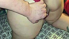 wearing a red thong that shows off my big cheeks and curves