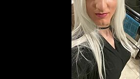 Platinum Blonde Crossdresser After Date!