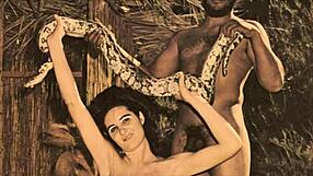 Vintage babe shows off her hairy pussy outdoors in retro style. That antique charm hits hard!