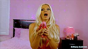 beautiful brittany teases her wet pussy