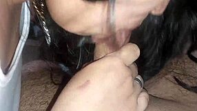 My ex's latina friend with big tits comes over for pov blowjob and creampie