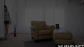 A small beautiful girl in an intense action scene.