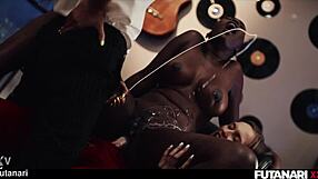 Black girl takes double penetration from big dick futa girls