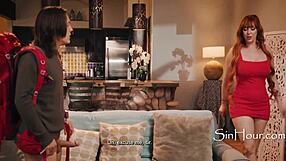 Busty Caretaker Catches Guy Masturbating!