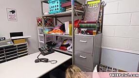 petite blonde teen caught stealing, cops destroy her pussy