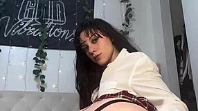 Cute Brunette Teen 18+ Student Reveals Tight Shaved Holes