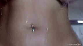 Big Booty Latina Miss Raquel Squirts in the Shower with Tattoos