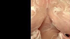 French BBW Milf Secretly Caresses Big Breasts in Shower. Voyeur Caught Her!