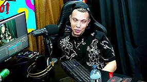 Victoria bent over on podcast table!