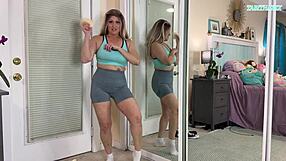 This sexy milf, TabithaXXX, tries on tight gym workout clothes in a steamy haul. It’s all safe for work!