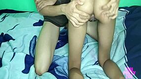 GIRLFRIEND SHARES HAIRY PUSSY IN BED WITH FRIEND