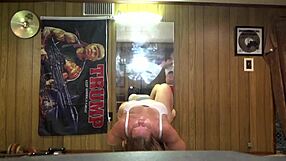 Accidental creampie with redhead milf using wild dildo play