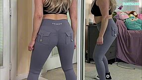 This sexy milf, TabithaXXX, tries on tight gym workout clothes in a steamy haul. It’s all safe for work!