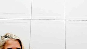 milf slut naked in bathroom inserting dildo in her pussy behind the scenes