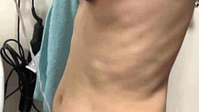 Shower Sex with Wife: Pinching and Licking Her Hard Nipples