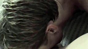 Hot couple engages in handjob, blowjob, and fucking with closeup views of natural tits and cumshot