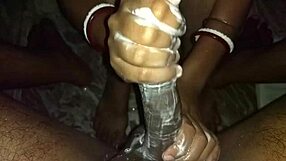 Sexy Indian wife gives her husband an intense handjob leading to cumshot!