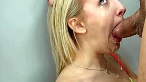 so this real blonde teen gets sloppy deep throated by a massive dick in that homemade bj scene.