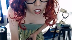 A trans woman performs on webcam