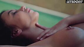Horny teen lesbian licking her best friend’s pussy by the pool for Letsdoeit.