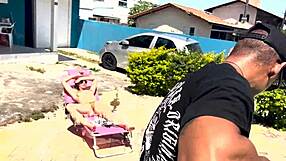 i waited for my husban to leave to giv it to the pool cleanr completly in red and sheer