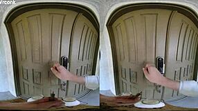 Blonde Slut In Stockings Bent Over For Doggystyle Cumshot With Milkman In VR