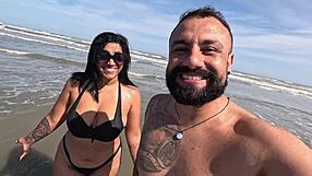 Couple fucks on beach