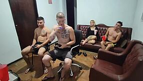 friends' video game turns into passionate gay anal sex.