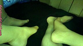 Milf in Nylon Stockings Teased by Voyeur Feet