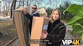 Is shy curvy babe Amalia Davis wild with her neighbour?