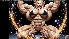 Abigail's Explosive Muscle Growth in AI Animation Factory