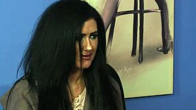 classy brit humiliates with femdom blowjob.