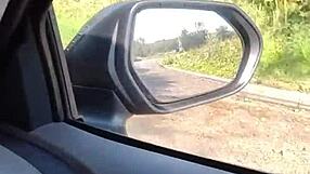 housewife gets pulled over for naughty public masturbation in car layby