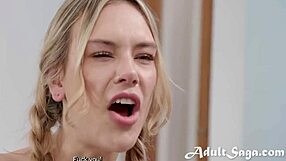 Blonde Teen 18+ Kai Jaxon and Dylan Moore Play with Big Pussy Lips of Step-Cousins