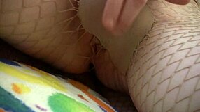 Genevive rips fishnet pantyhose to grind on cock. Wow, that sensual massage drives her wild!