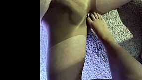 i'm making my husband wear my wet pantyhose for a kinky footjob