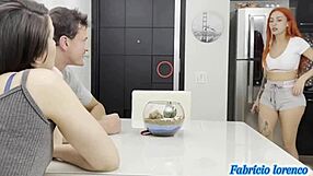 Blonde Safada Gets Huge Ass Pounded While Wife Cooks Nearby.