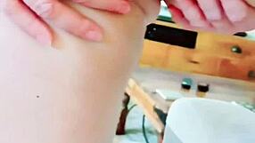 mature woman spreading her huge pussy lips close up