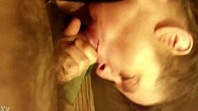 Lisa sucks dick with big tits