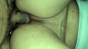 girlfriend shakes big ass in amateur latina bed scene.