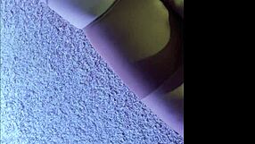 i'm making my husband wear my wet pantyhose for a kinky footjob