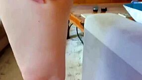 mature woman spreading her huge pussy lips close up