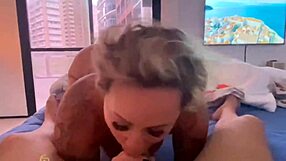 Blonde MILF Wife Performs Sensational Blowjob With Handjob In Amateur Oral Session